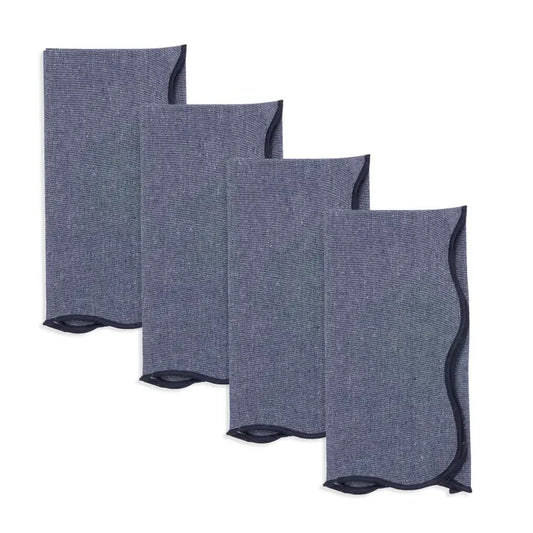 Chic Scalloped Napkin Blue