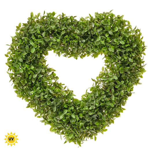 BOXWOOD WALL HEART 14"