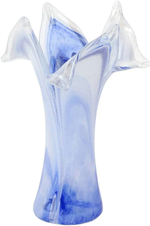 Onda Glass Cobalt Twisted Flower Vase
