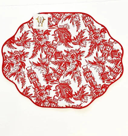 Nutcracker Toile Reversible Scalloped Placemat
