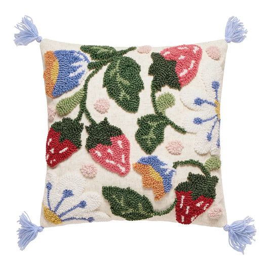 Strawberry Floral Pillow