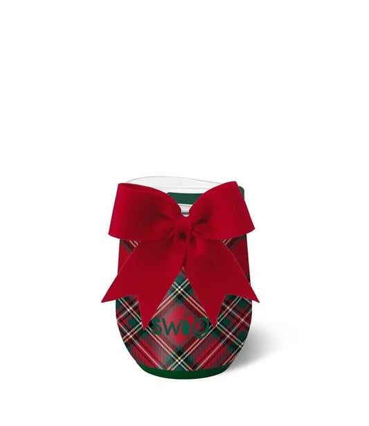 Swig Christmas Plaid  12 oz Stemless Cup