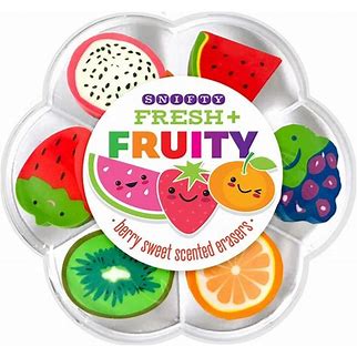 Snifty Fresh and Fruity Berry Scented Eraser Set