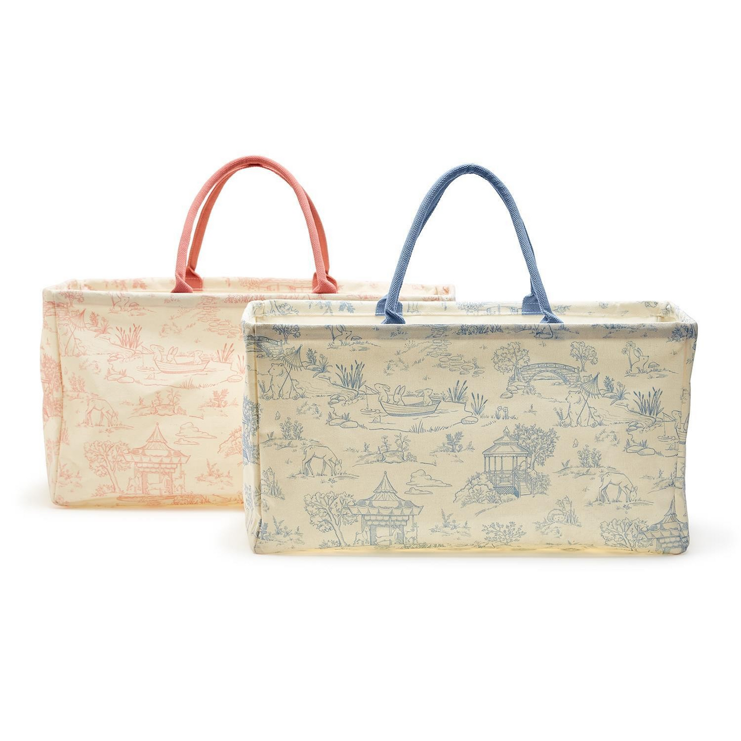 Animal Toile Hamper / Storage Tote-Pink