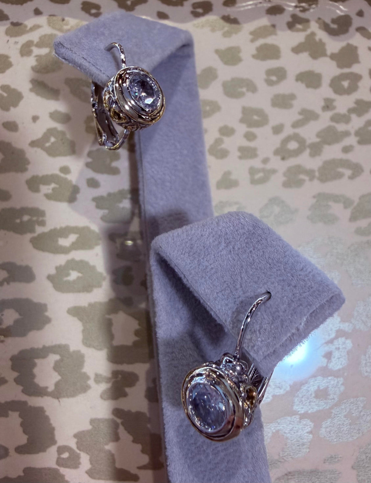 Beijos Collection - Cubic Zirconia Bezel Set Earrings