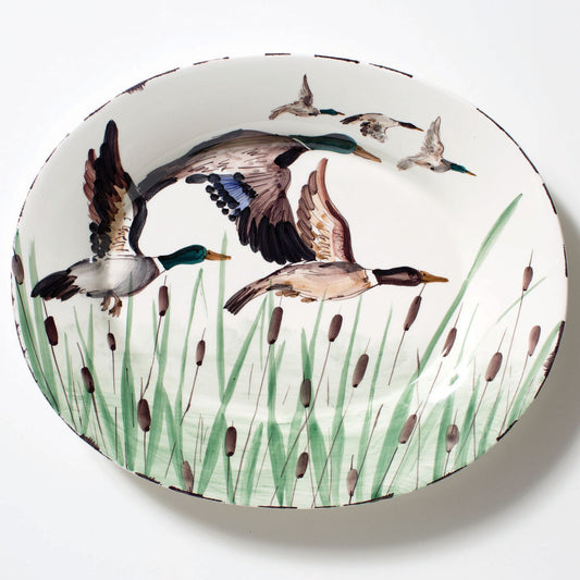 Vietri Wildlife Large Oval Mallard Platter