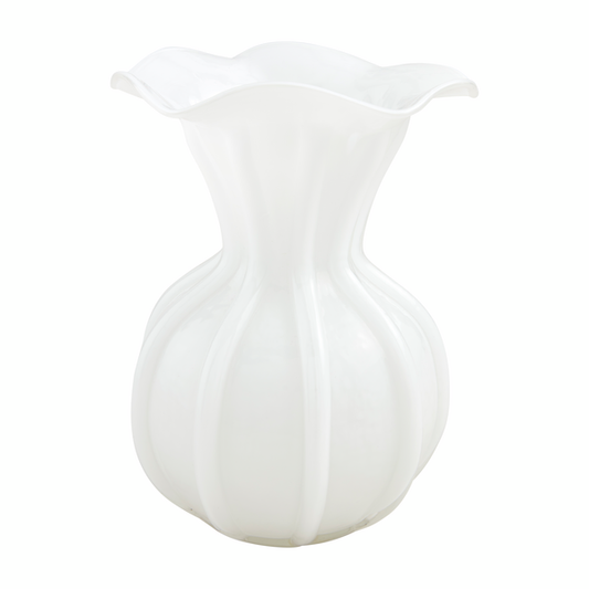 White Fluted Vase