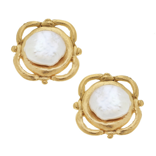 Gold and Pearl Earring 1452W Pierced